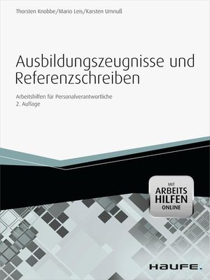 cover image of Ausbildungszeugnisse und Referenzschreiben--mit Arbeitshilfen online